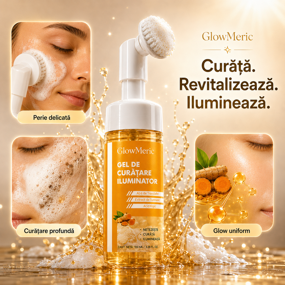GlowMeric - Gel facial iluminator cu perie integrată