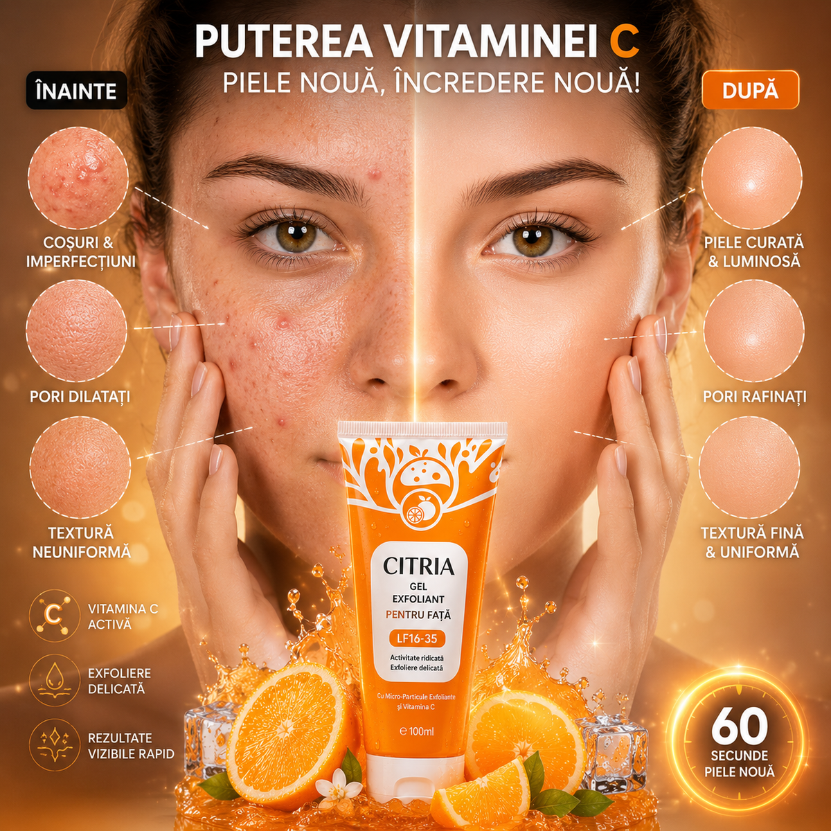Citria - Gel Activ Exfoliant Cu Portocală