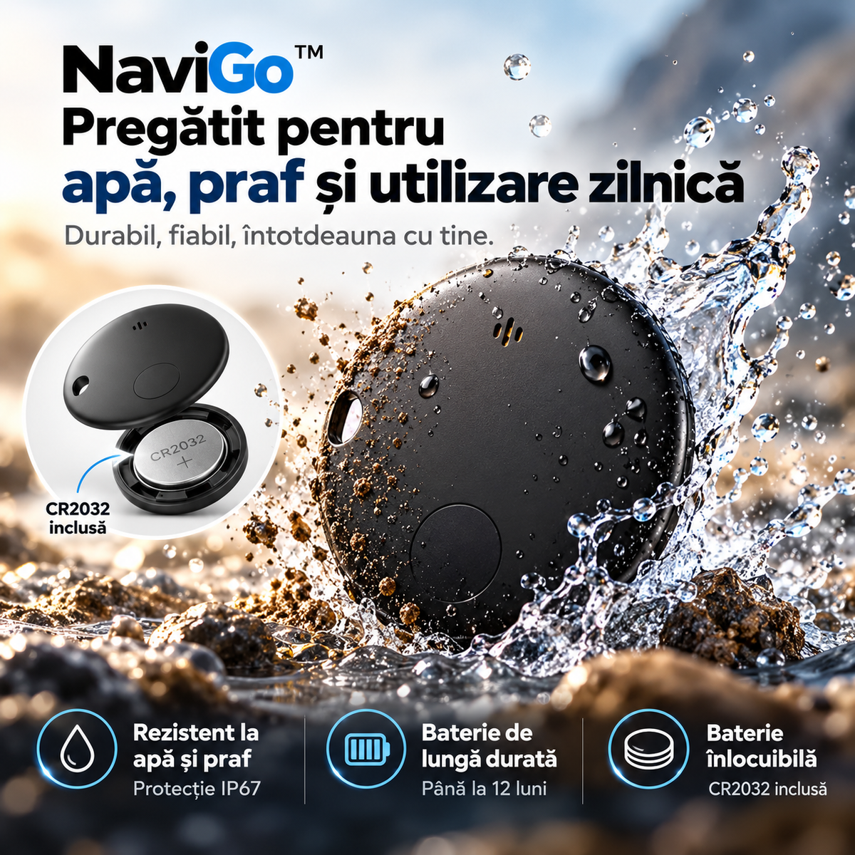NaviGo™ – Localizare + alertă sonoră pentru obiectele importante
