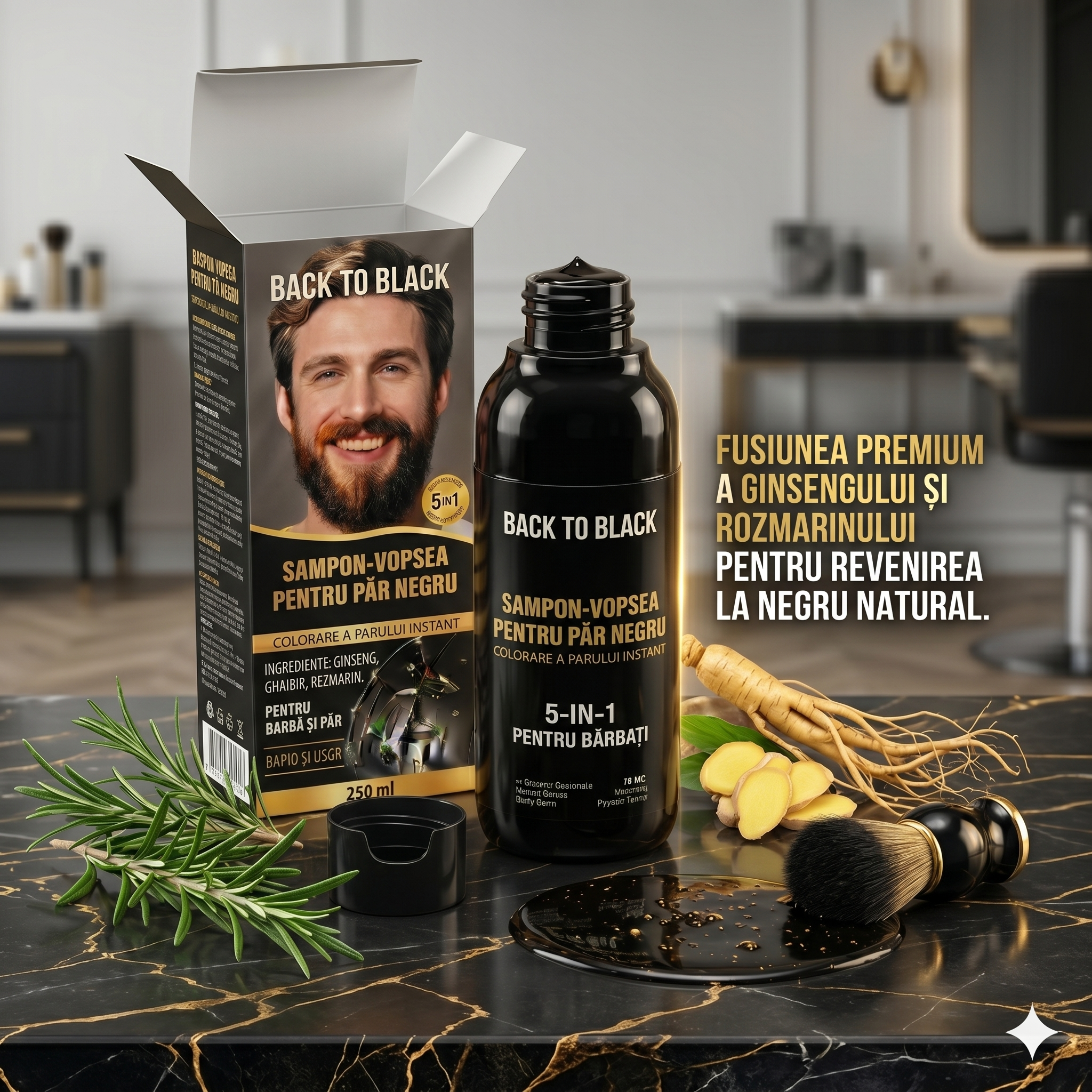 Șampon nuanțator pentru păr negru - unisex